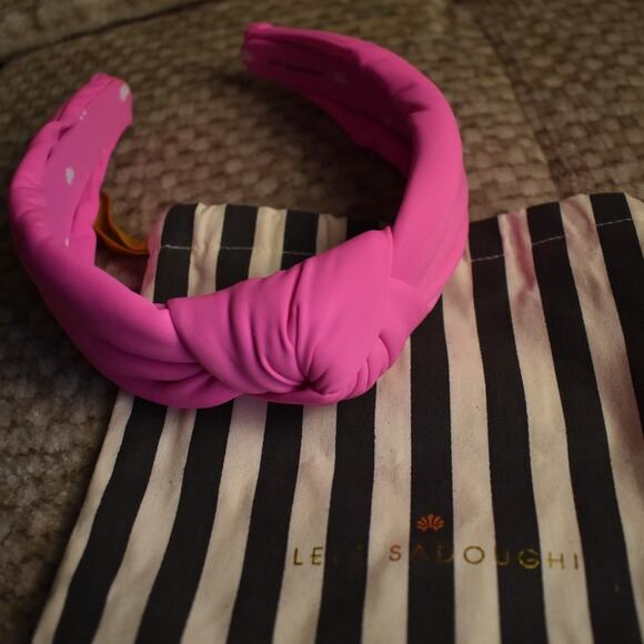 Lele Sadoughi Neon Pink Signature Knot Headband main image 5